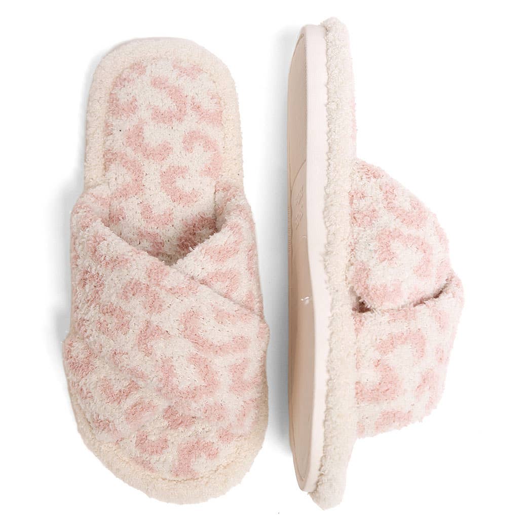 Luxury Soft Crossover Leopard Pattern Slipper: BEIGE / S/M