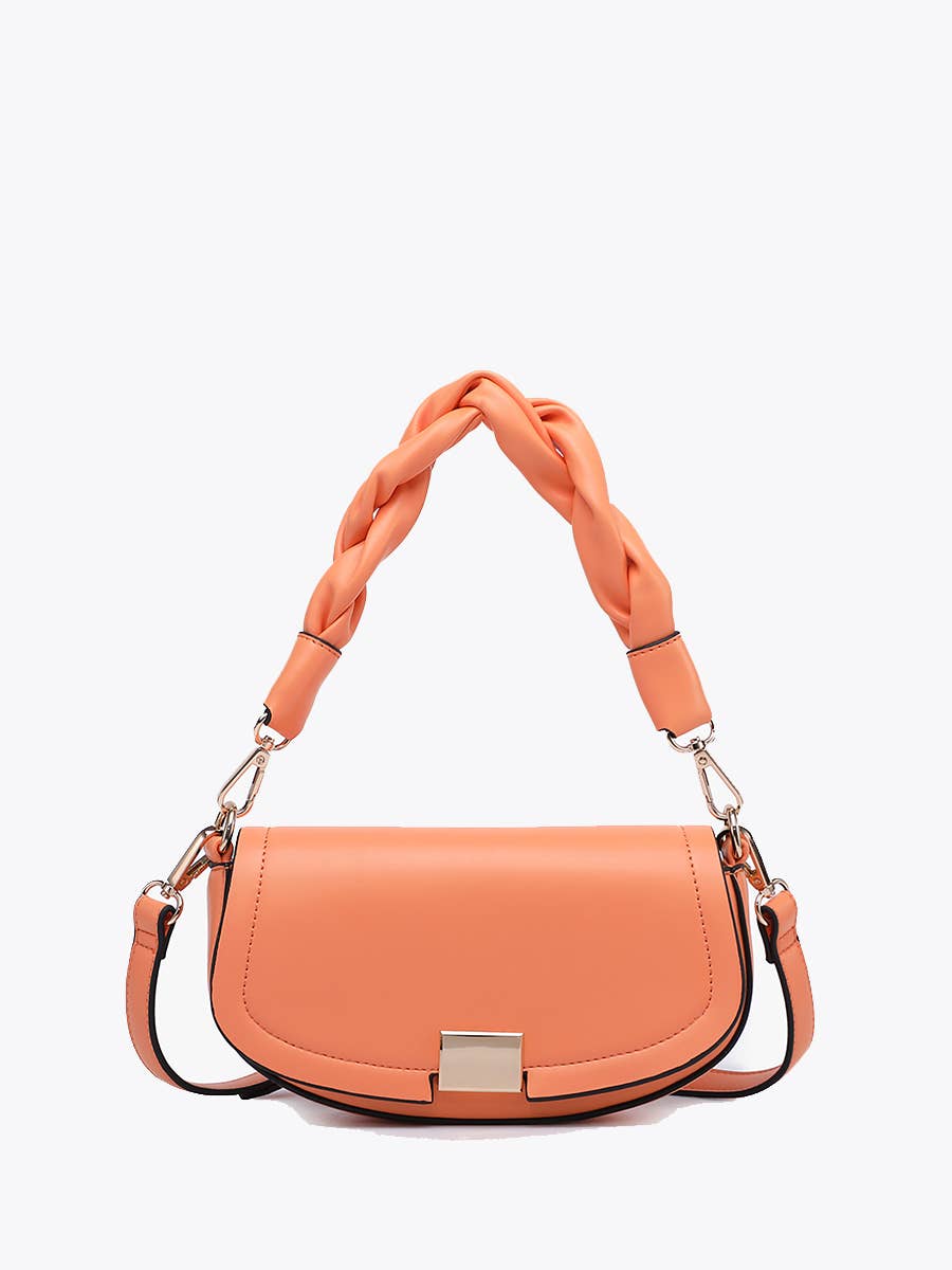 Nylah Flapover Crossbody – Woven Strap Bag | EH2708 : Sherbet