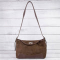 Rectangle Suede With Flap Crossbody Bag: DBR