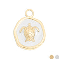 18K Gold PVD Sea Turtle Epoxy Charm: Gold