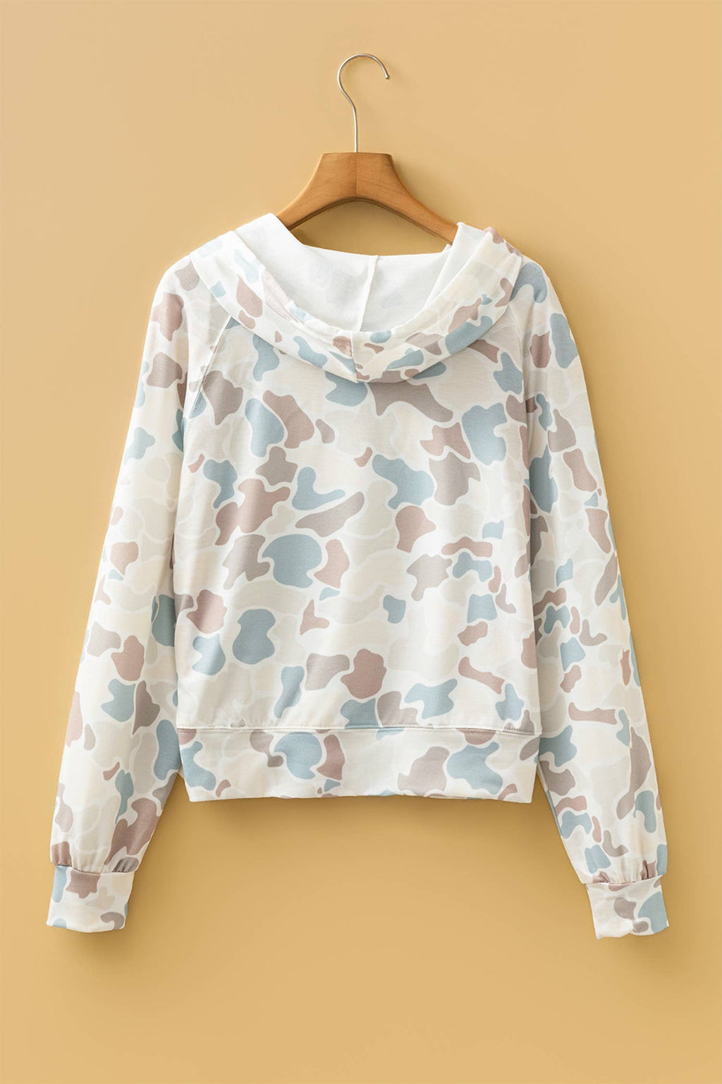 Fall Camouflage Woodland Print Drop Shoulder Tunic Tee: Sweatshirt / XL