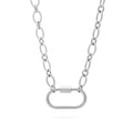 18K Gold PVD Stainless Steel Loop Chain Carabiner Necklace: Stainless / 18"+2"