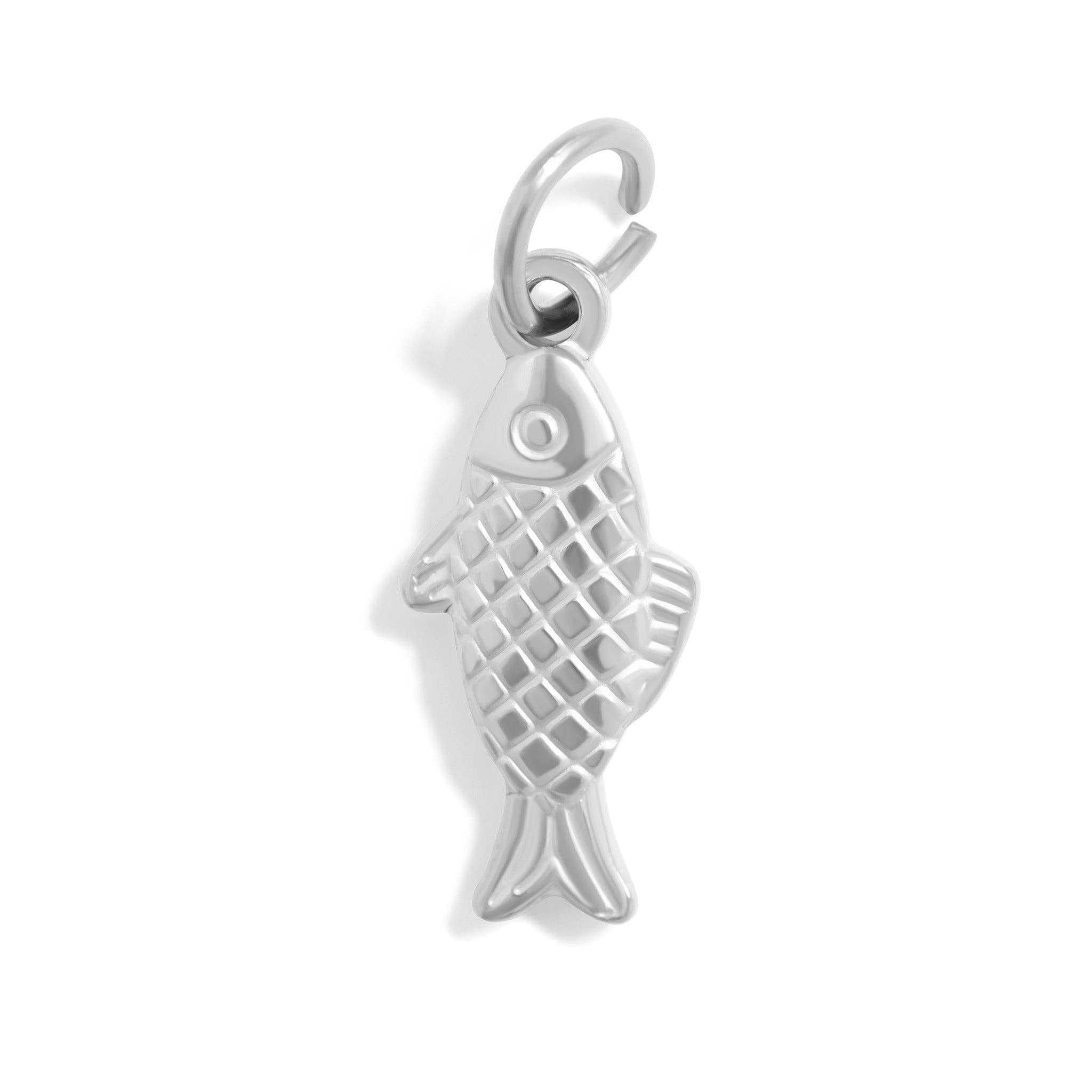18K Gold PVD Stainless Steel Fish Charm: Stainless