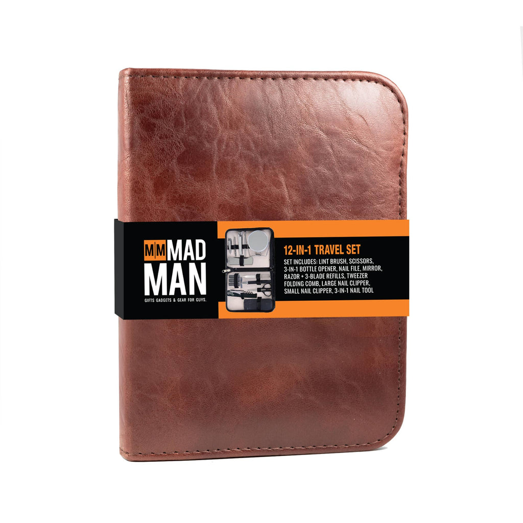 Mr. On the Move Grooming Kit | Men's Travel Toiletry Kit: Brown