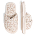 Luxury Soft Crossover Leopard Pattern Slipper: BEIGE / S/M