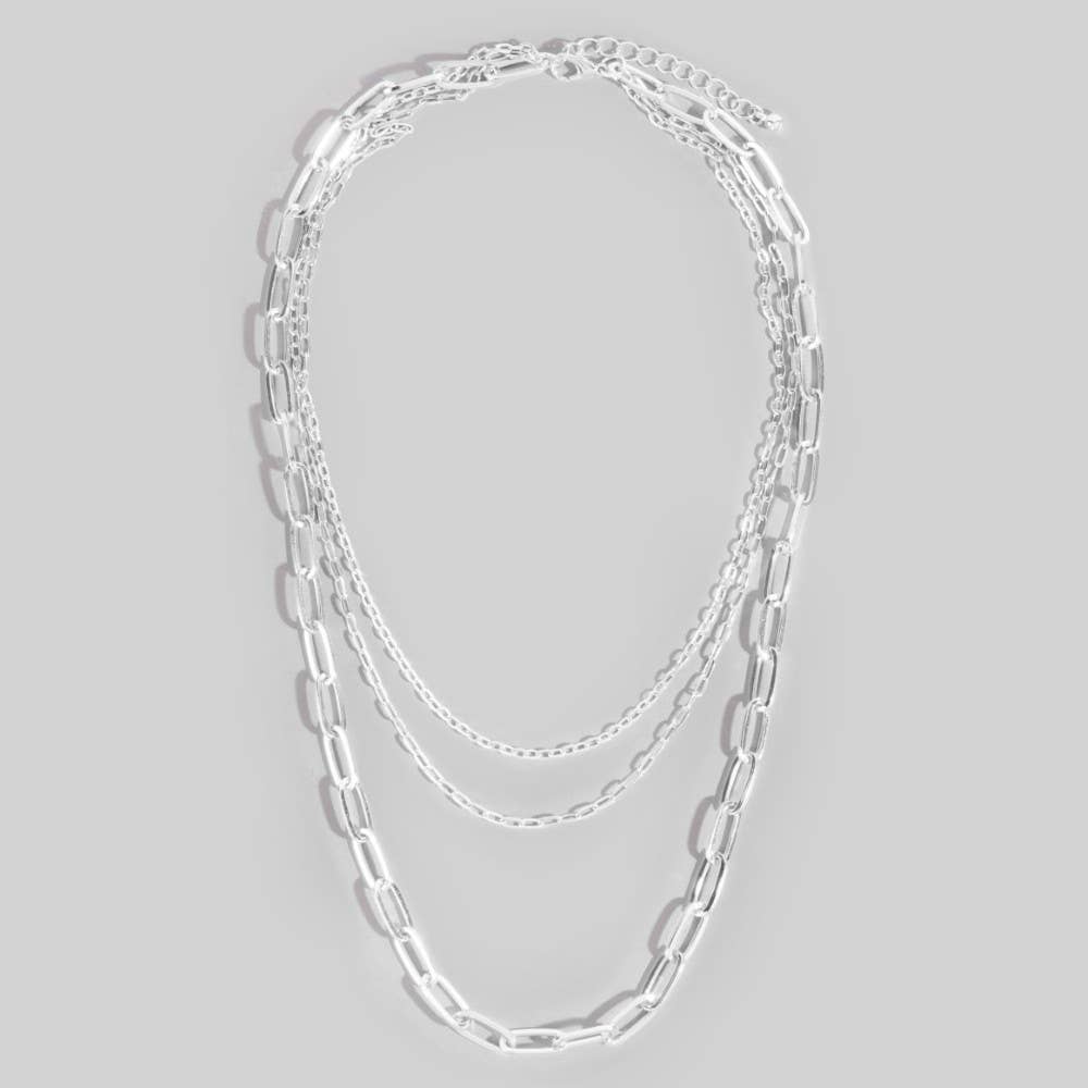 Triple Oval Chain Link Necklace: G