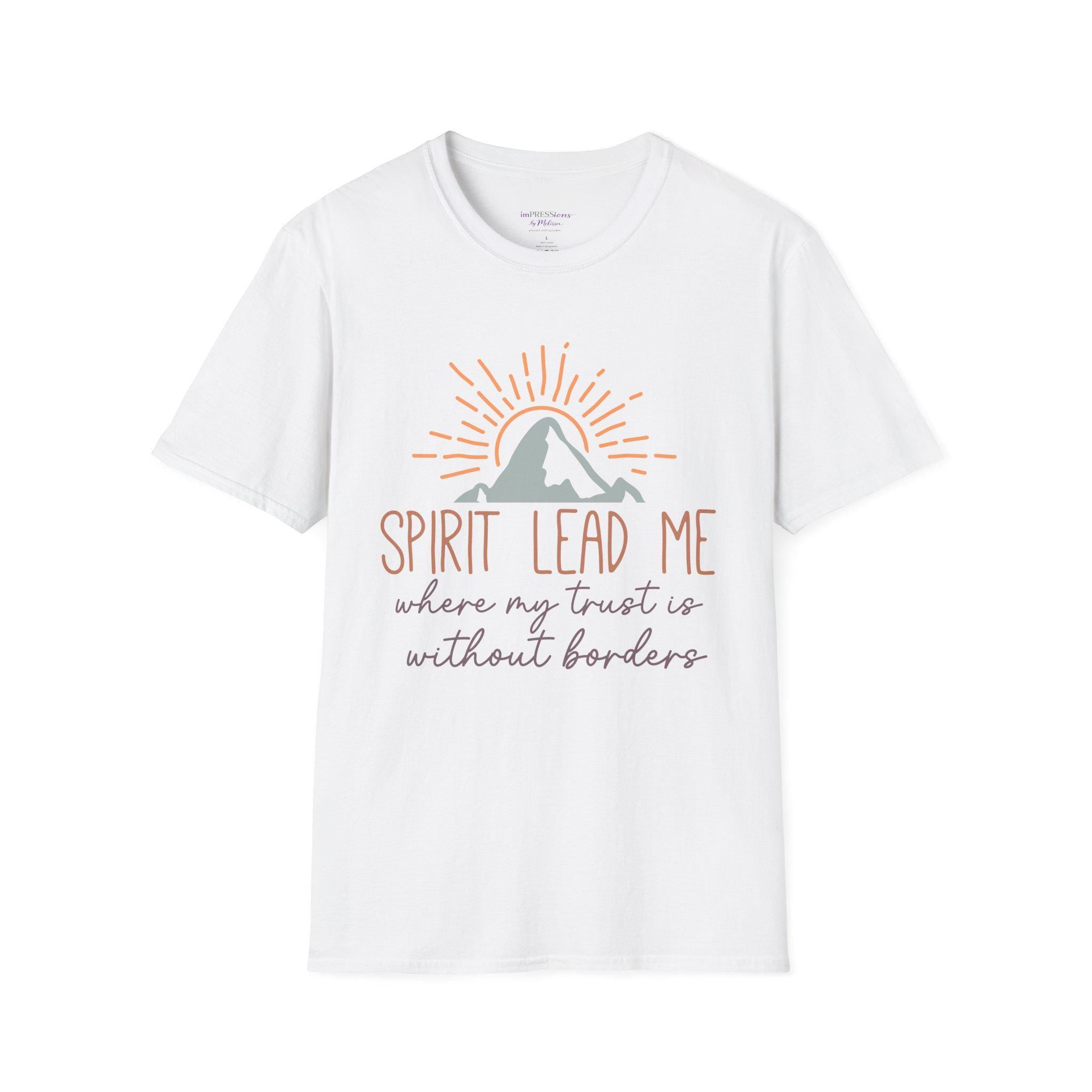 Spirit Lead Me T-Shirt | Mountain Sunrise Christian Faith Tee