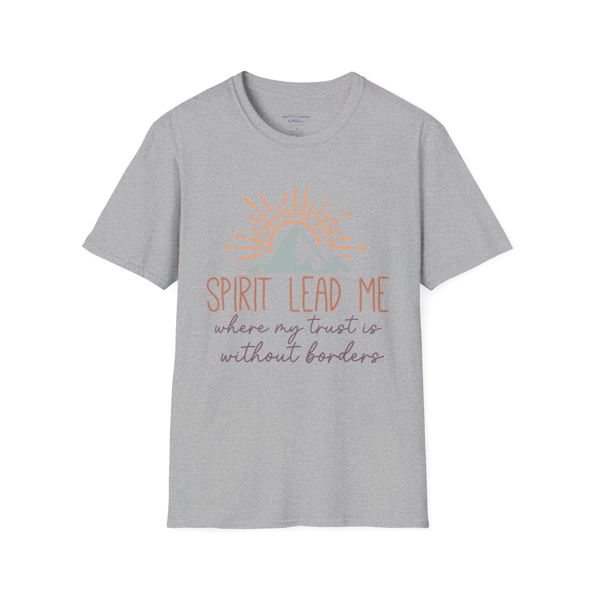 Spirit Lead Me T-Shirt | Mountain Sunrise Christian Faith Tee