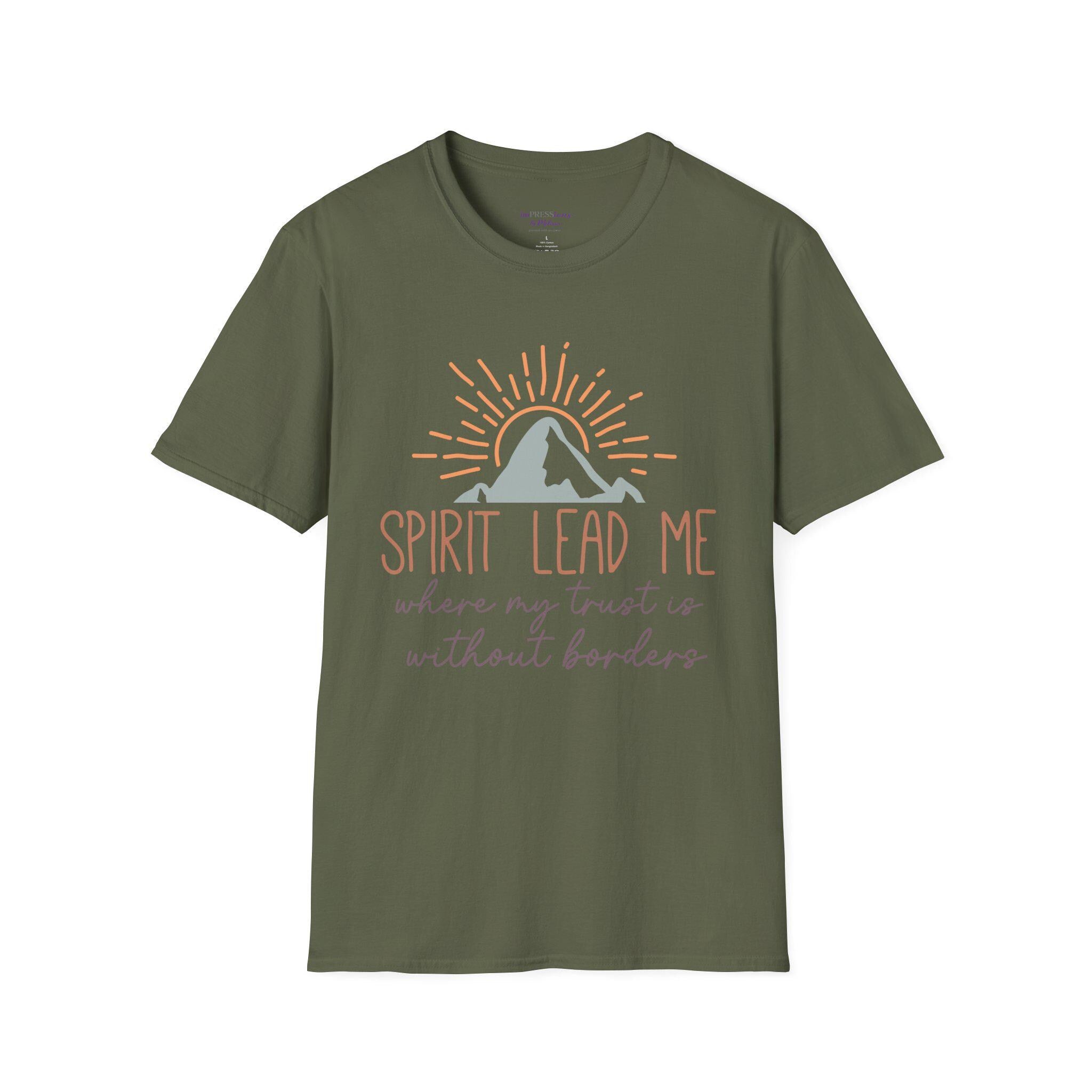 Spirit Lead Me T-Shirt | Mountain Sunrise Christian Faith Tee