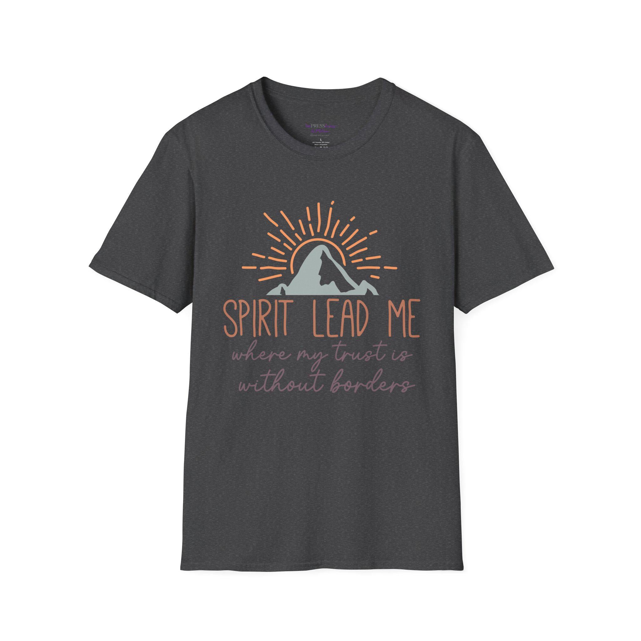 Spirit Lead Me T-Shirt | Mountain Sunrise Christian Faith Tee