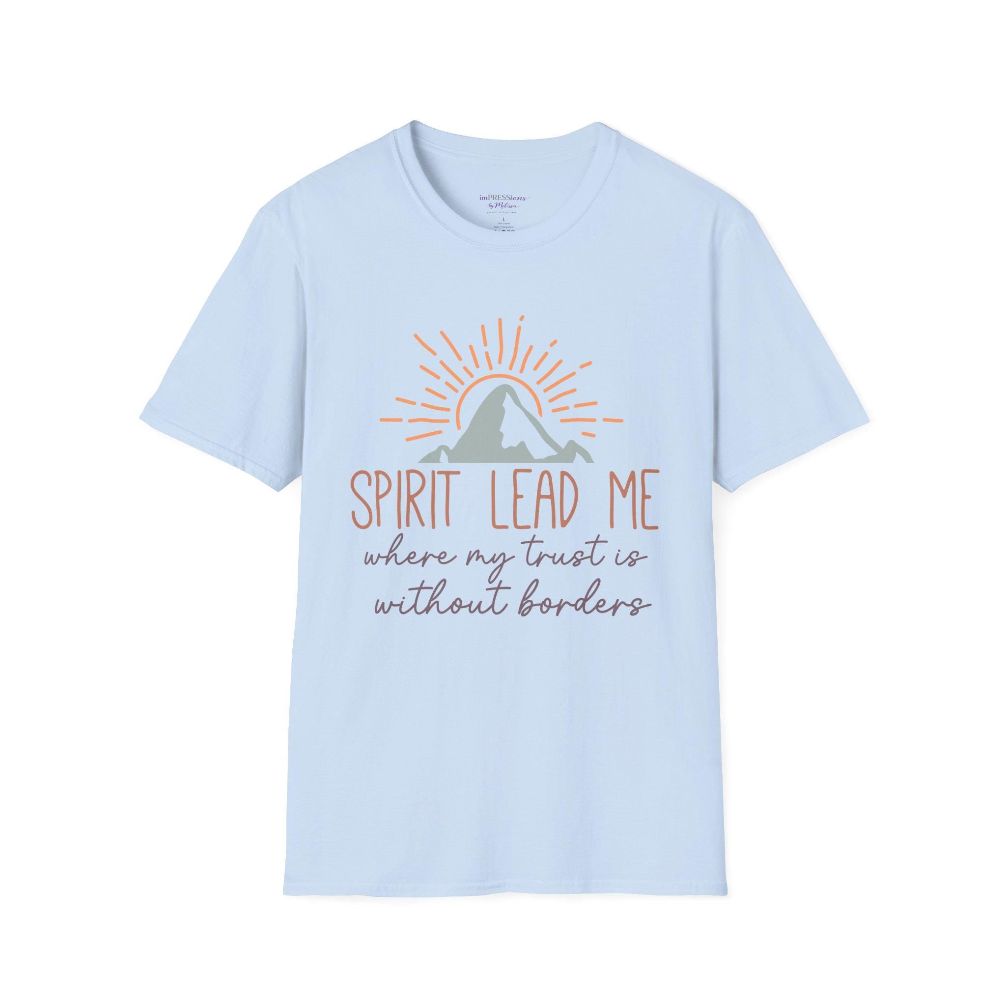 Spirit Lead Me T-Shirt | Mountain Sunrise Christian Faith Tee