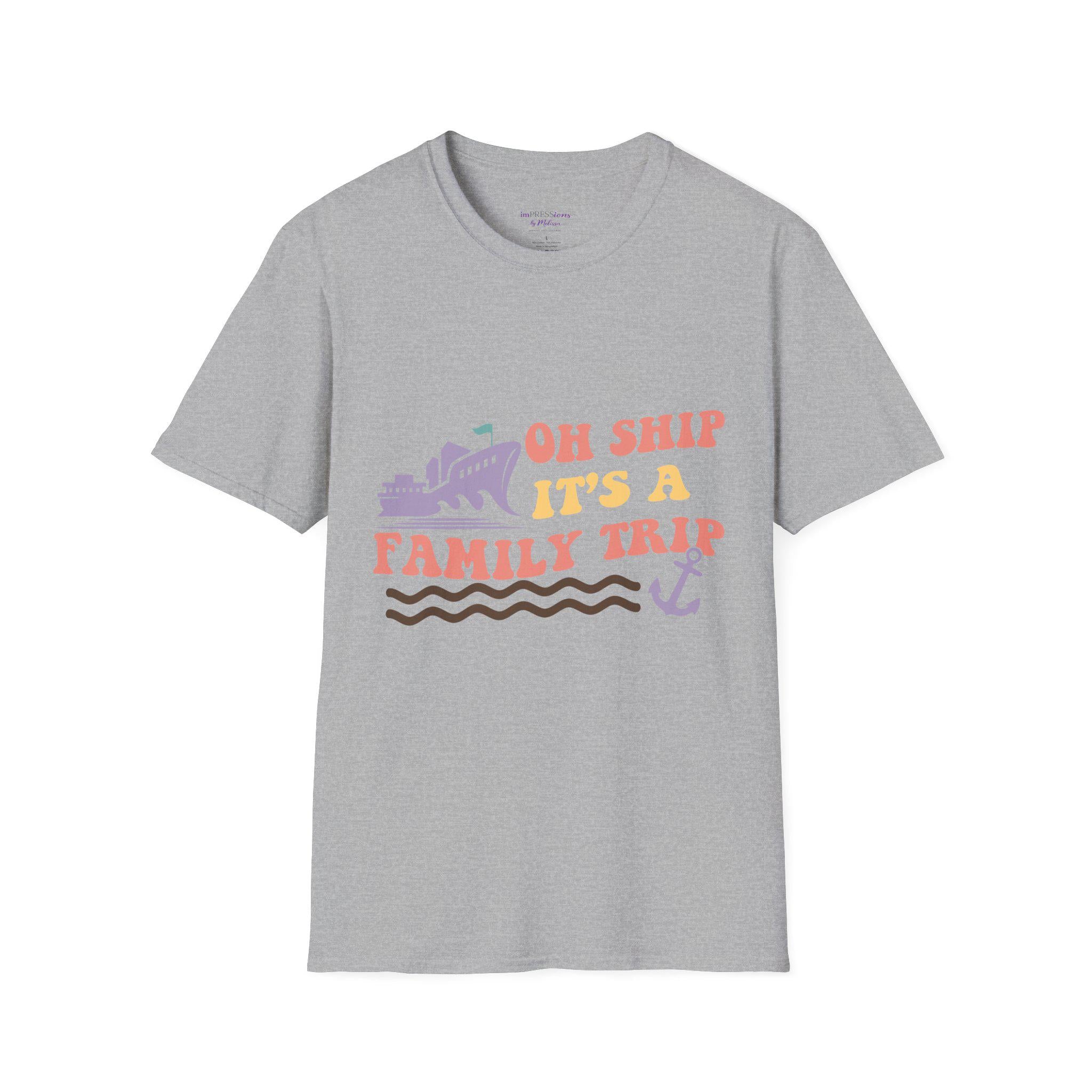 Oh Ship It's a Family Trip T-Shirt | Cruise Vacation Tee, Nautical Anchor Design