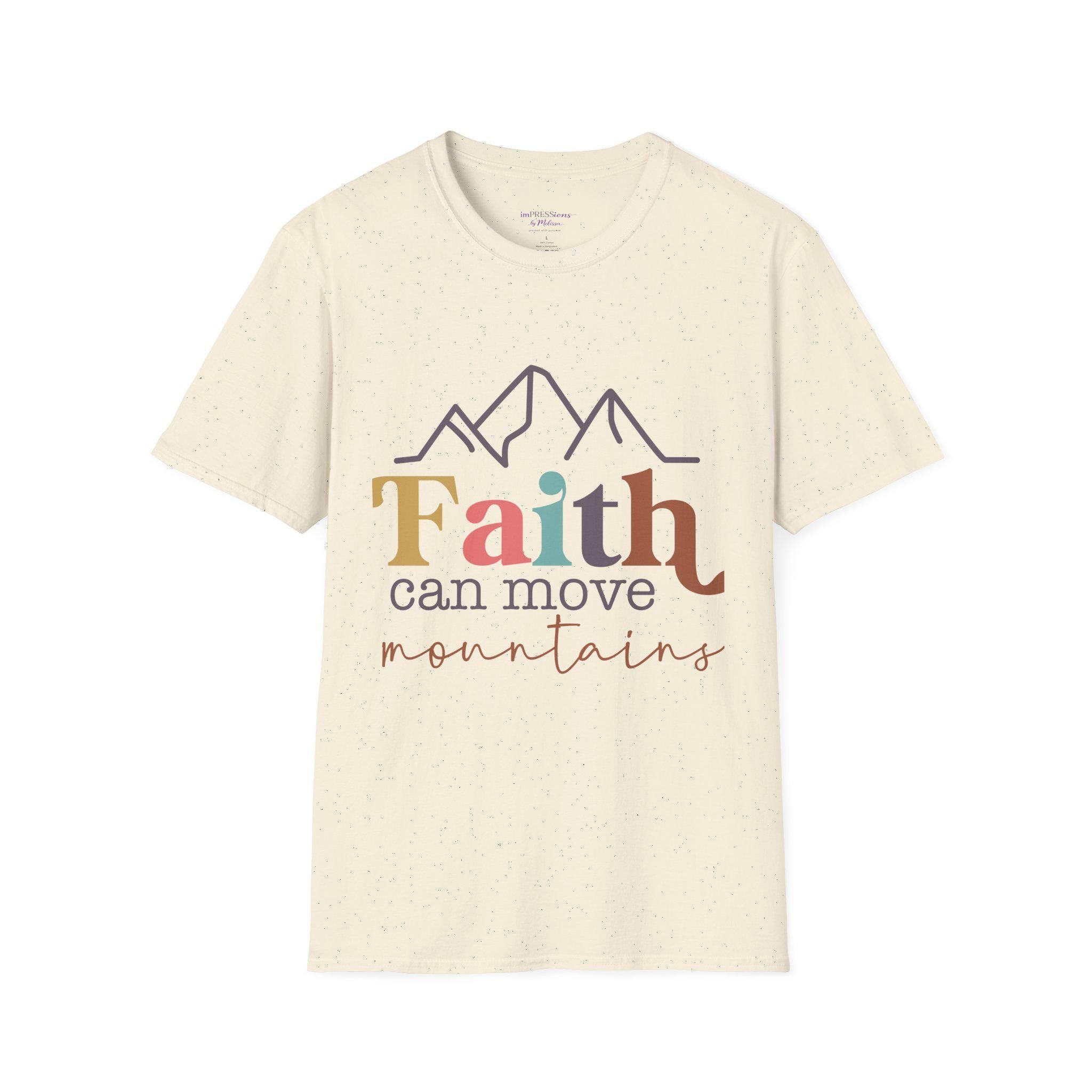 Faith Can Move Mountains T-Shirt | Mountain Faith Typography Tee