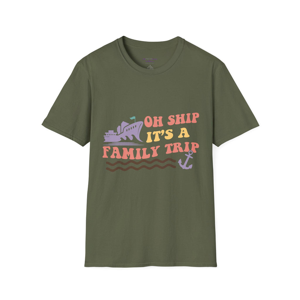 Oh Ship It's a Family Trip T-Shirt | Cruise Vacation Tee, Nautical Anchor Design