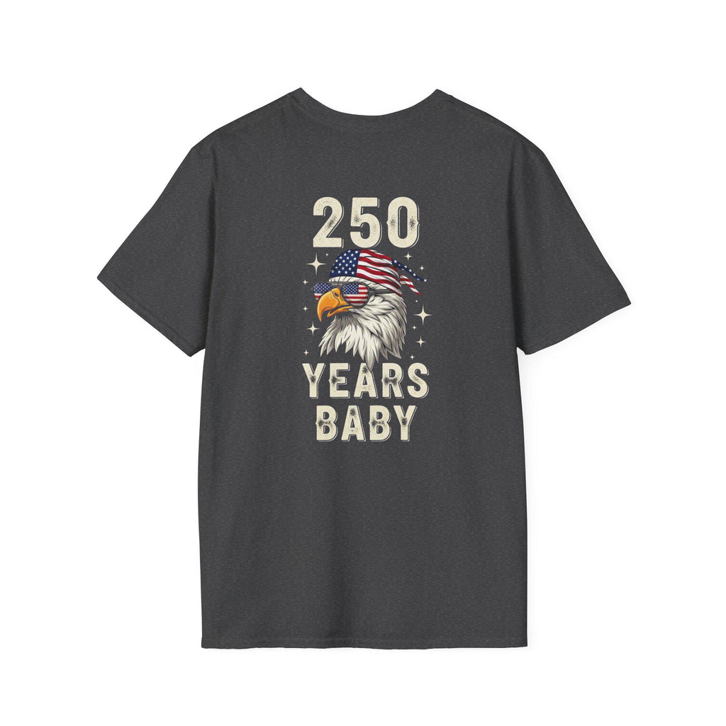 Patriotic Eagle with American Flag Sunglasses T-Shirt | 250 Years Baby USA