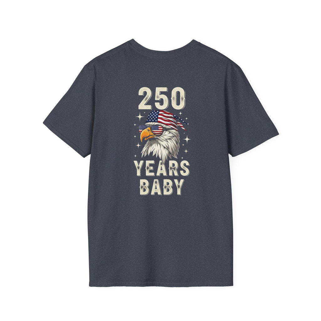 Patriotic Eagle with American Flag Sunglasses T-Shirt | 250 Years Baby USA