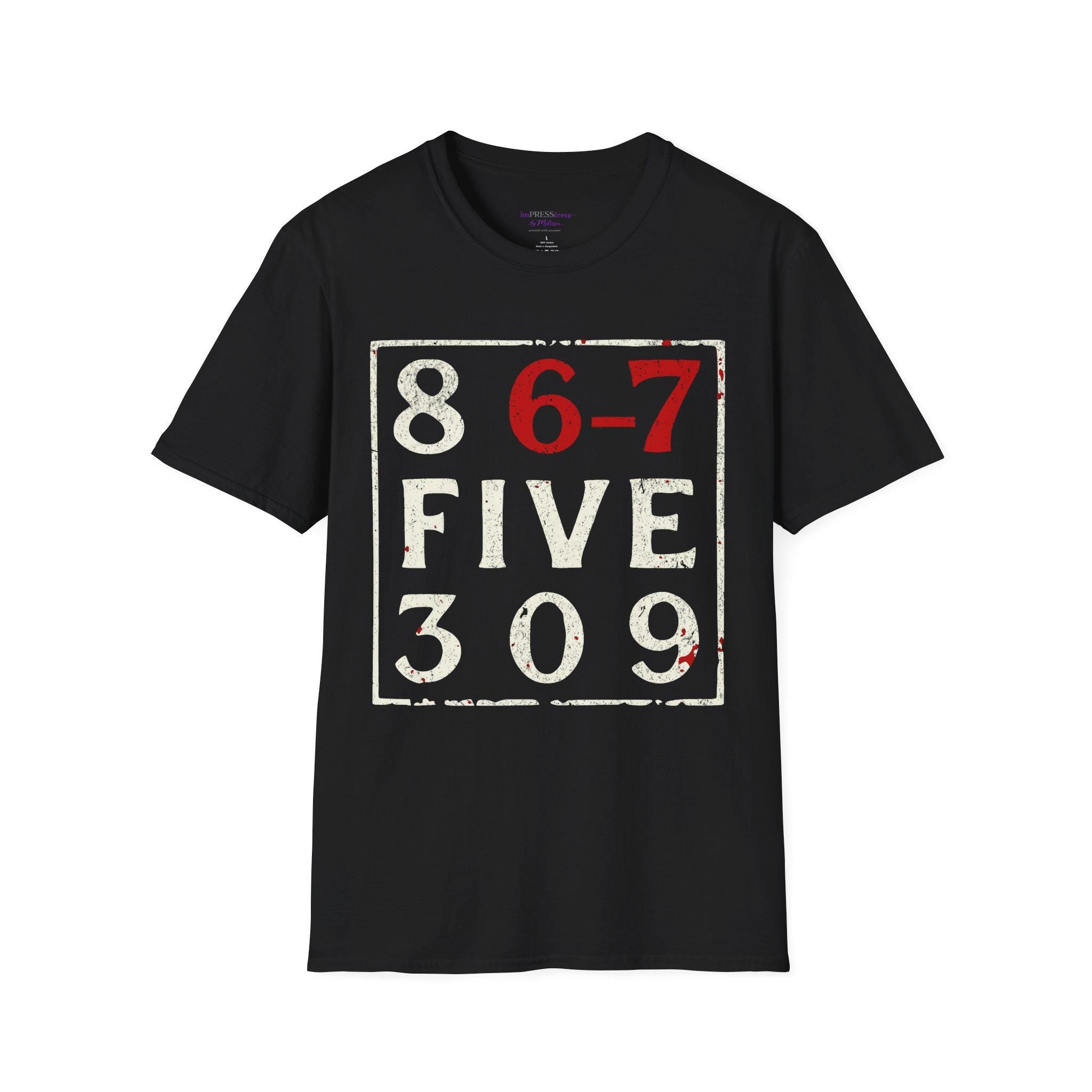 Vintage Number Grid T-Shirt | 867-5309 Phone Graphic