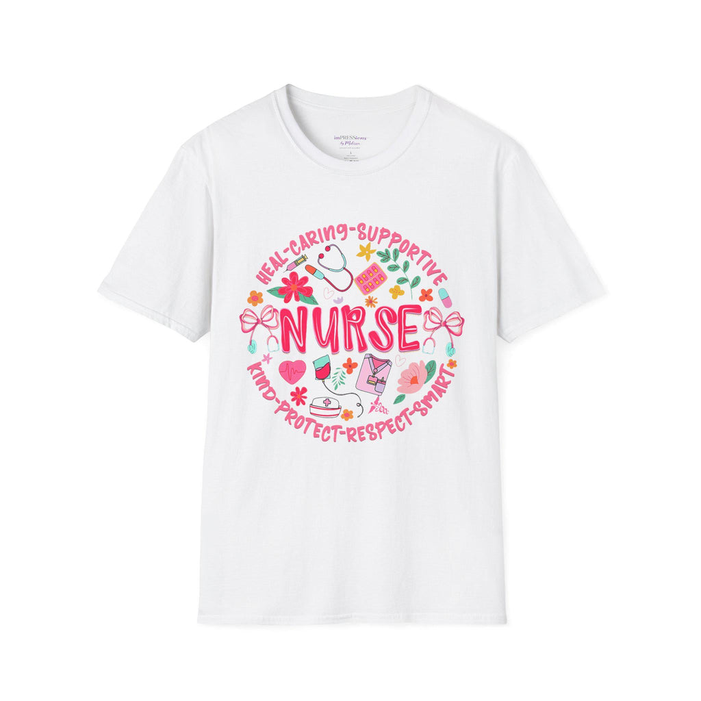 Nurse Heart Icons T-Shirt | Caring Supportive Medical Design