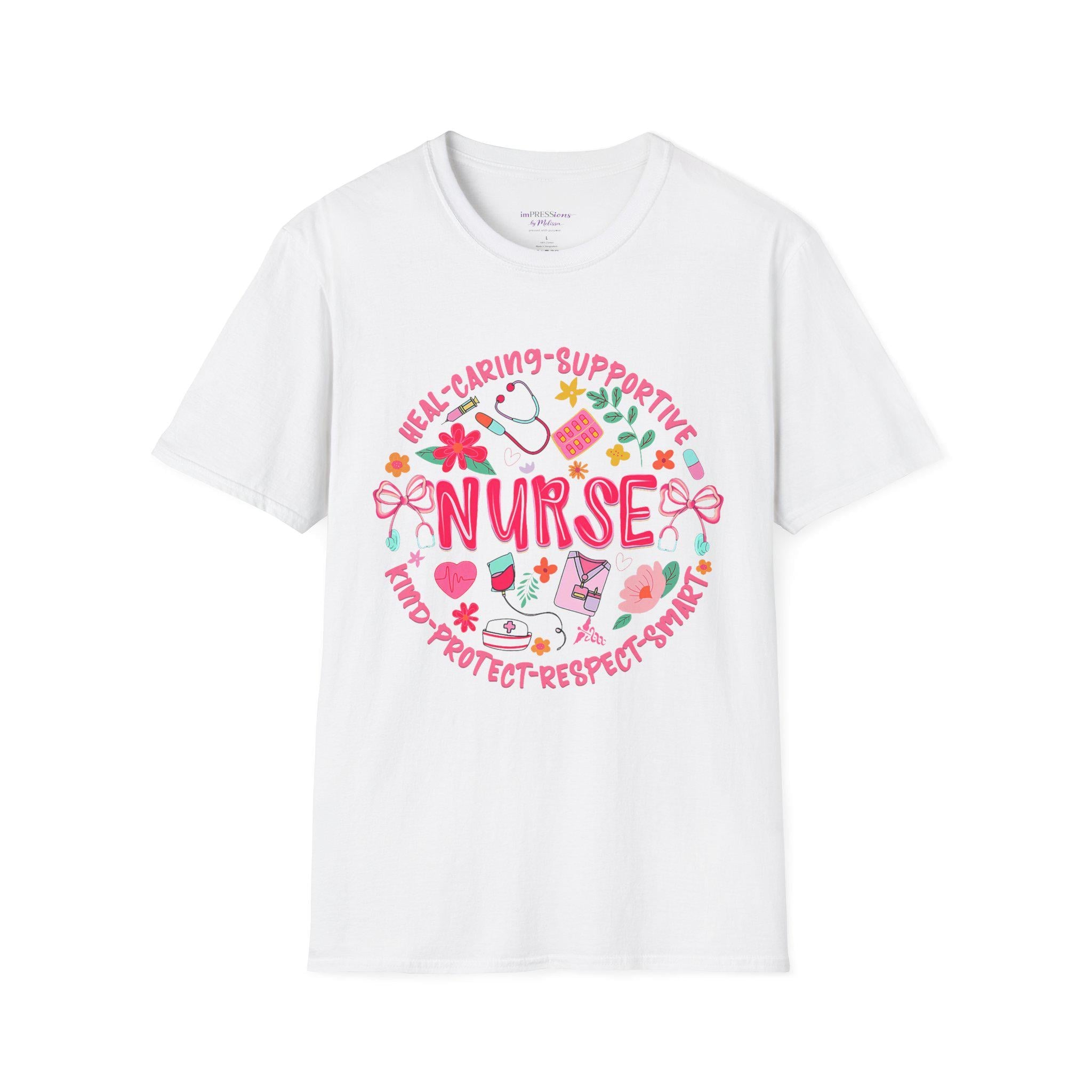 Nurse Heart Icons T-Shirt | Caring Supportive Medical Design