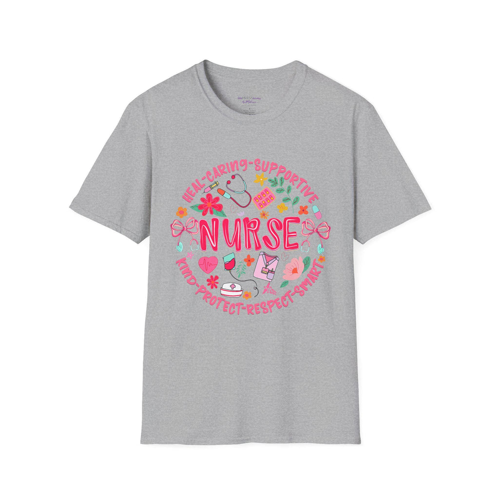 Nurse Heart Icons T-Shirt | Caring Supportive Medical Design