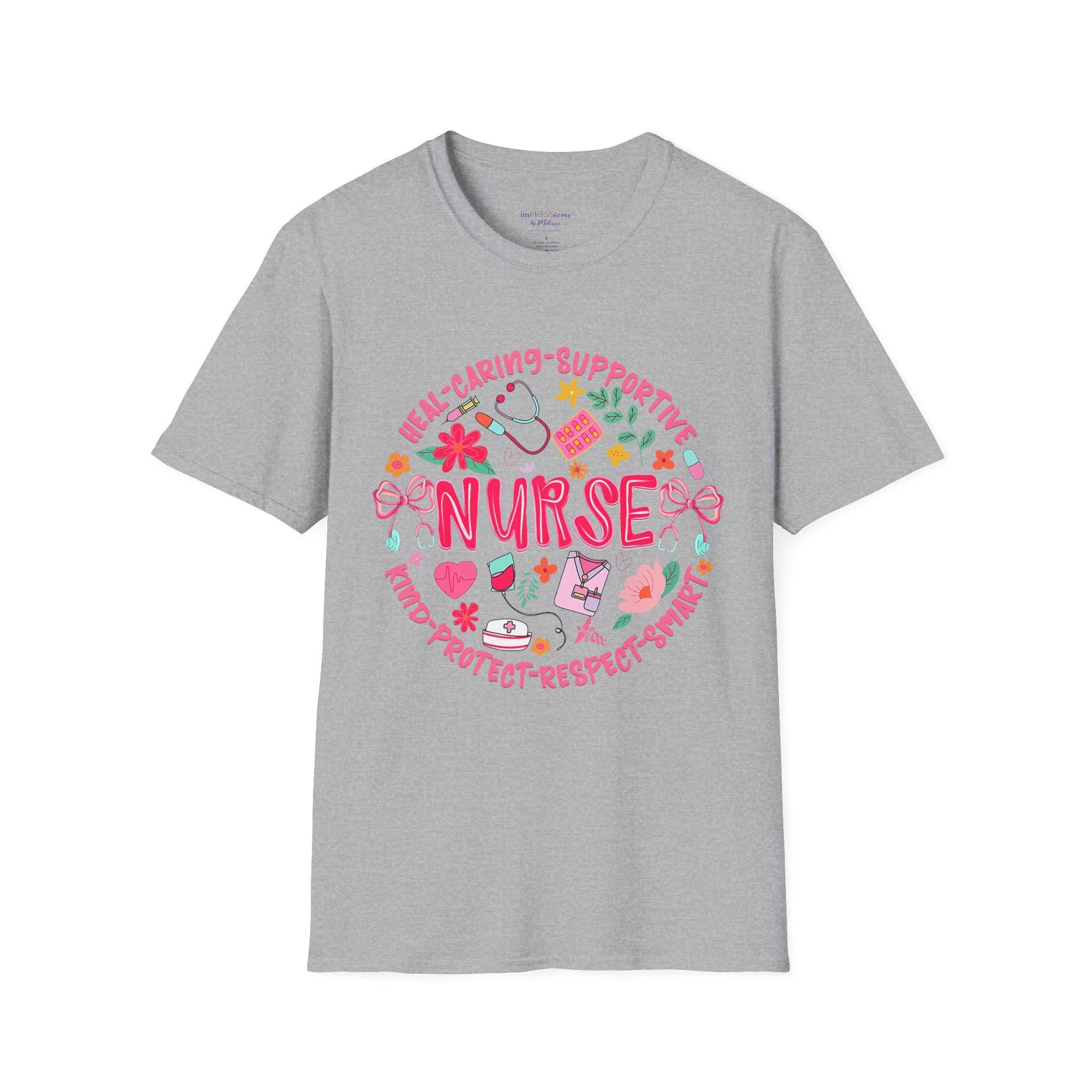 Nurse Heart Icons T-Shirt | Caring Supportive Medical Design