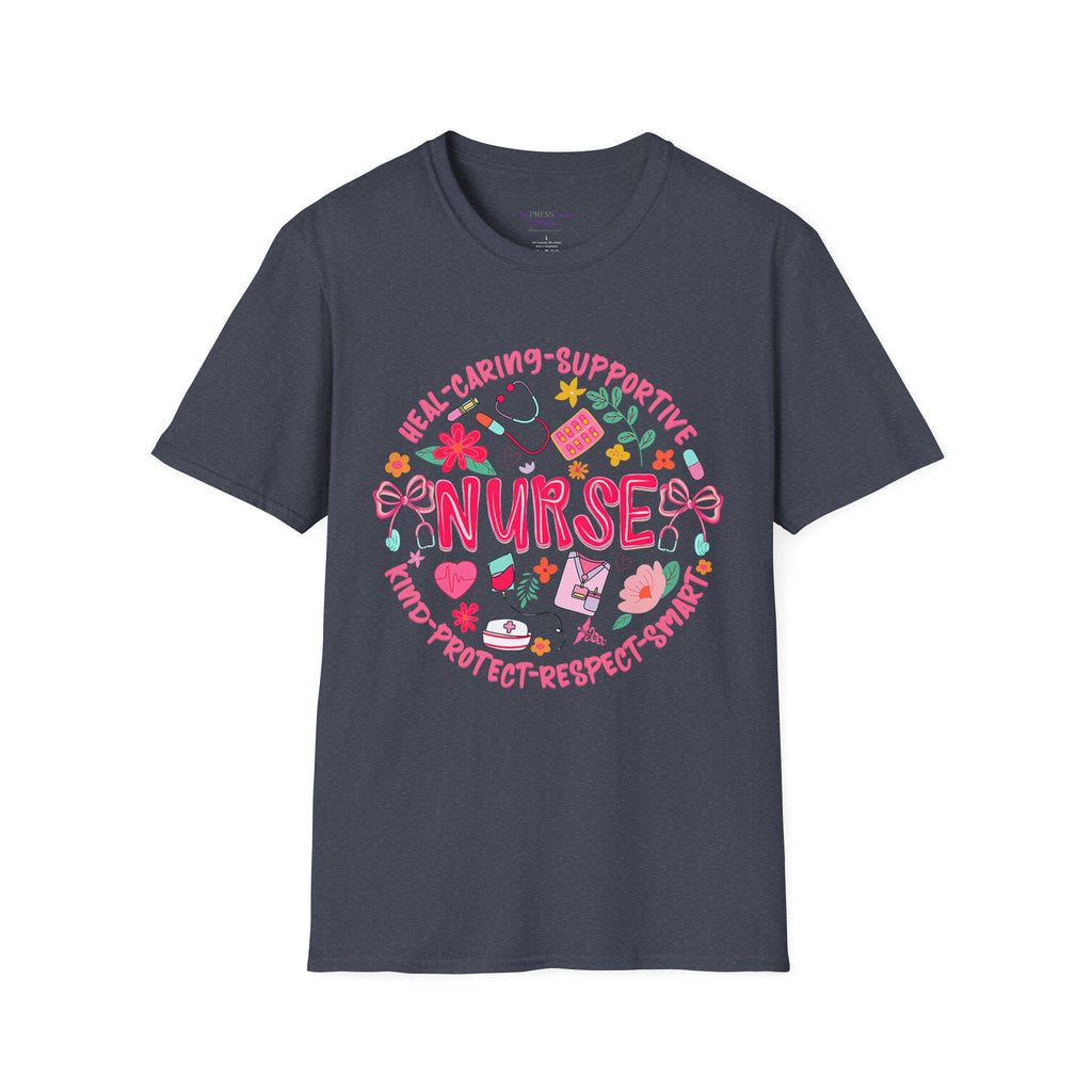 Nurse Heart Icons T-Shirt | Caring Supportive Medical Design