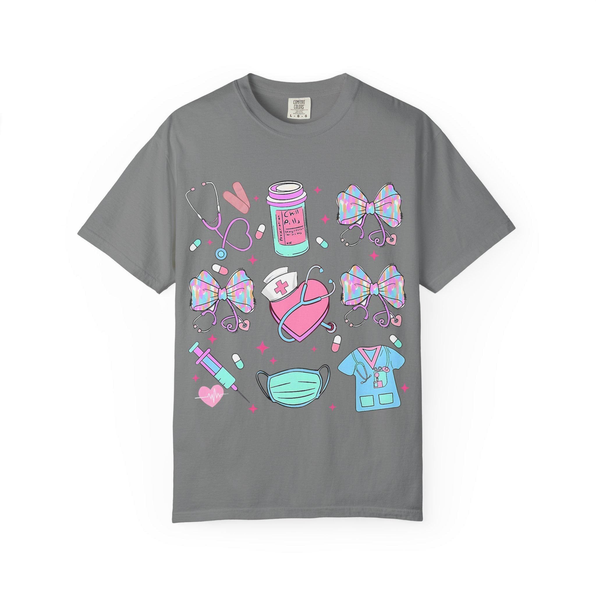 Nurse Icons T-Shirt | Kawaii Medical Scrubs Tee