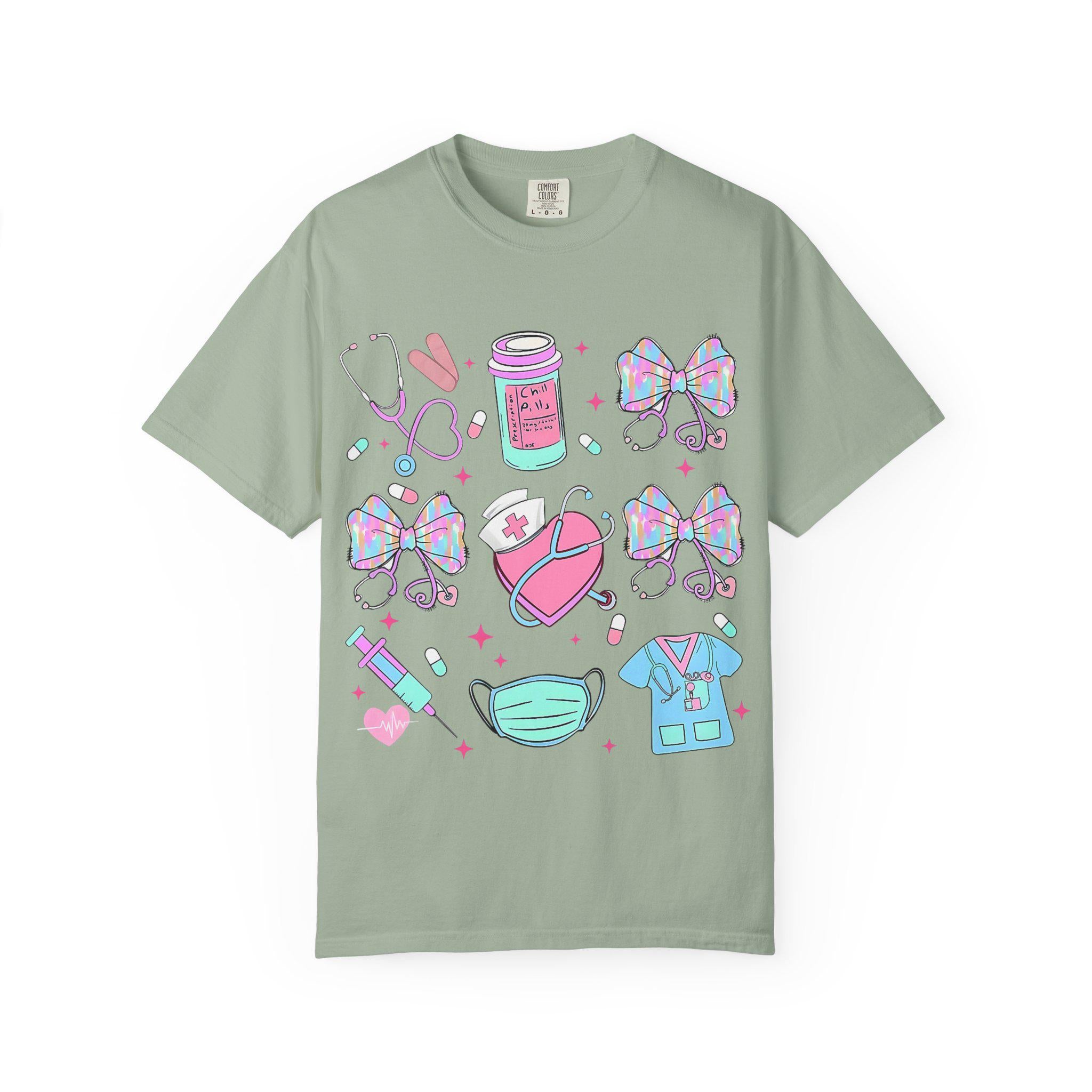 Nurse Icons T-Shirt | Kawaii Medical Scrubs Tee