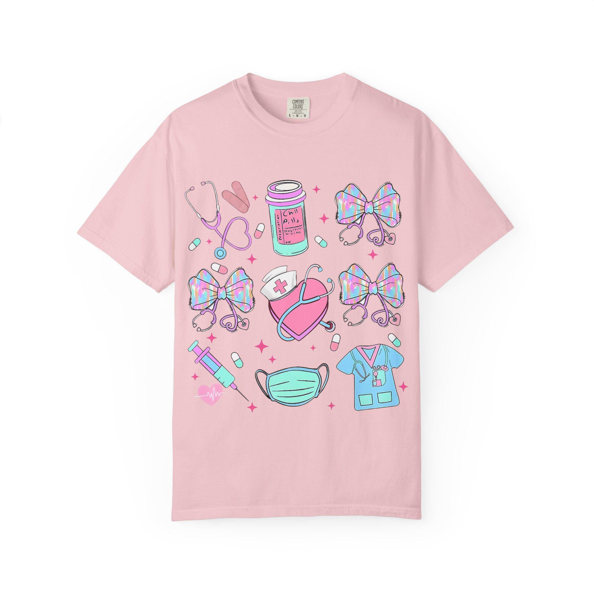 Nurse Icons T-Shirt | Kawaii Medical Scrubs Tee