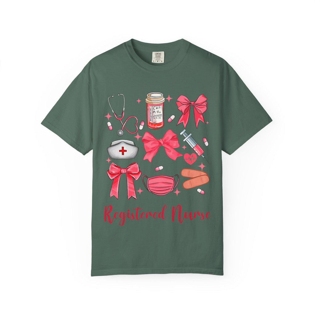 Registered Nurse Medical Icons T-Shirt | Nurse Stethoscope Mask Syringe