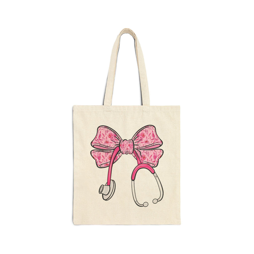 Nurse Tote Bag | Pink Bow Stethoscope, RN Gift
