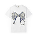 Floral Bow Stethoscope T-shirt | Nurse Doctor Medical Tee