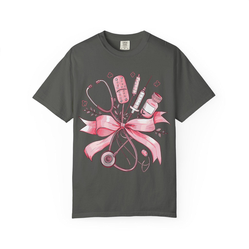 Pink Nursing Tools Bouquet T-Shirt | Stethoscope, Syringe, Bandage