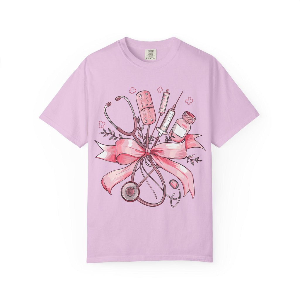 Pink Nursing Tools Bouquet T-Shirt | Stethoscope, Syringe, Bandage