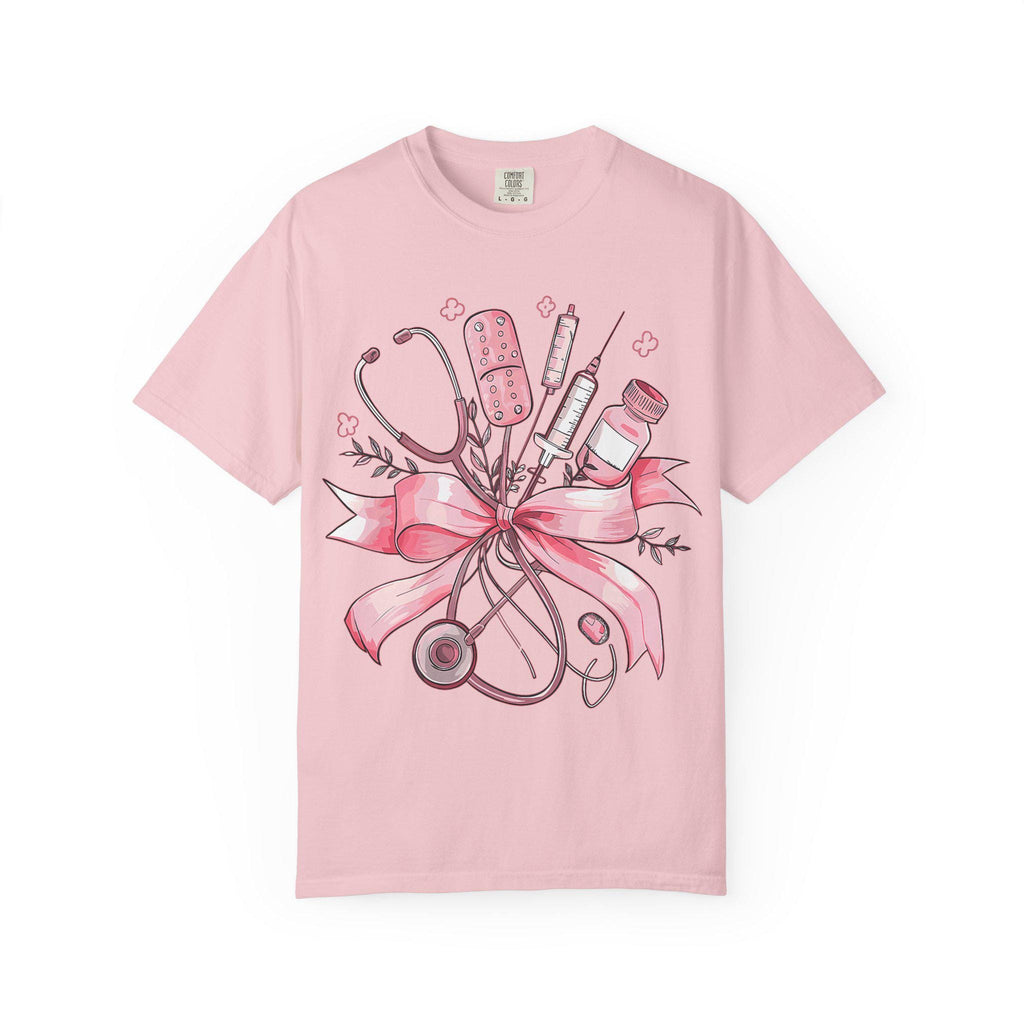Pink Nursing Tools Bouquet T-Shirt | Stethoscope, Syringe, Bandage