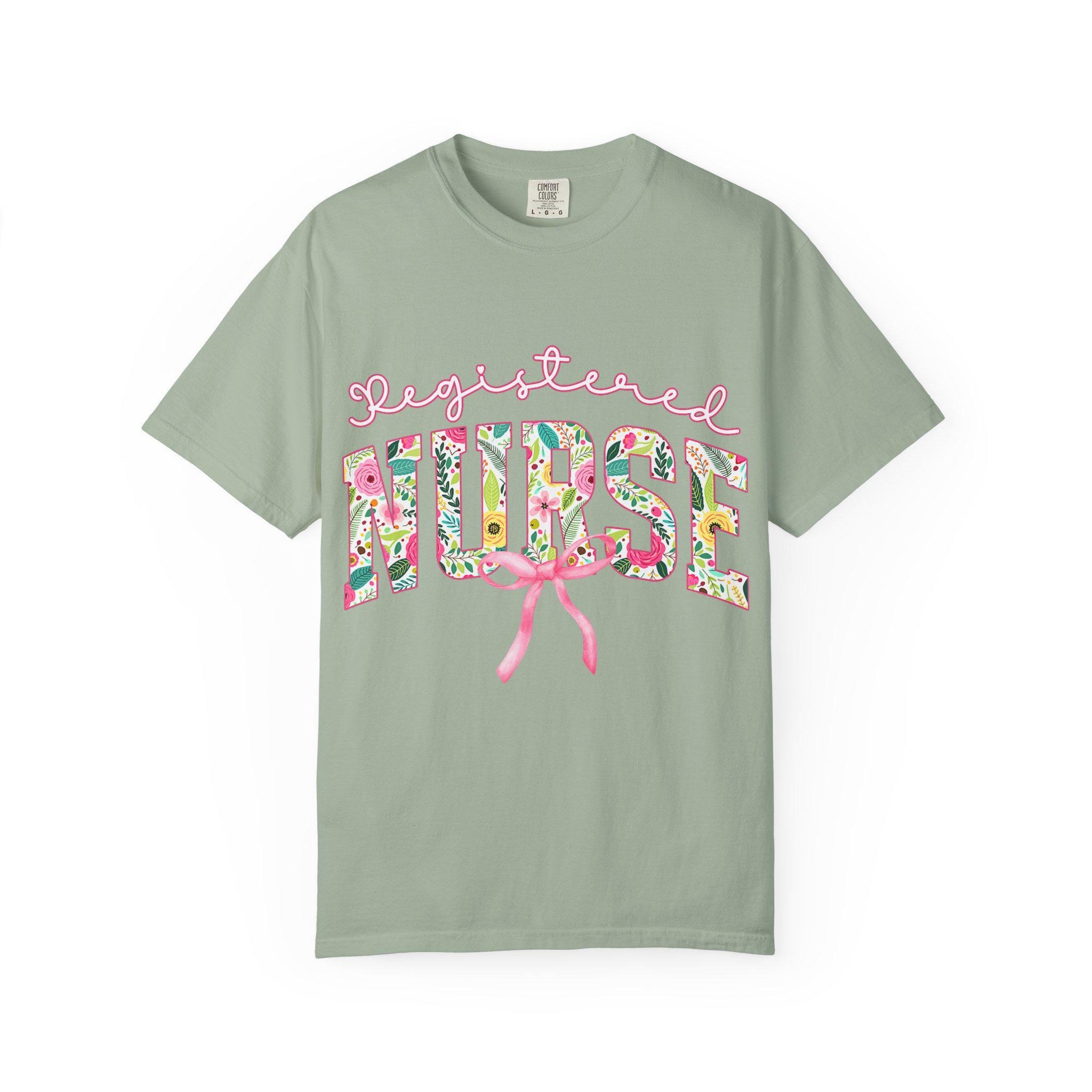 Registered Nurse T-Shirt | Floral Letters Nurses Tee