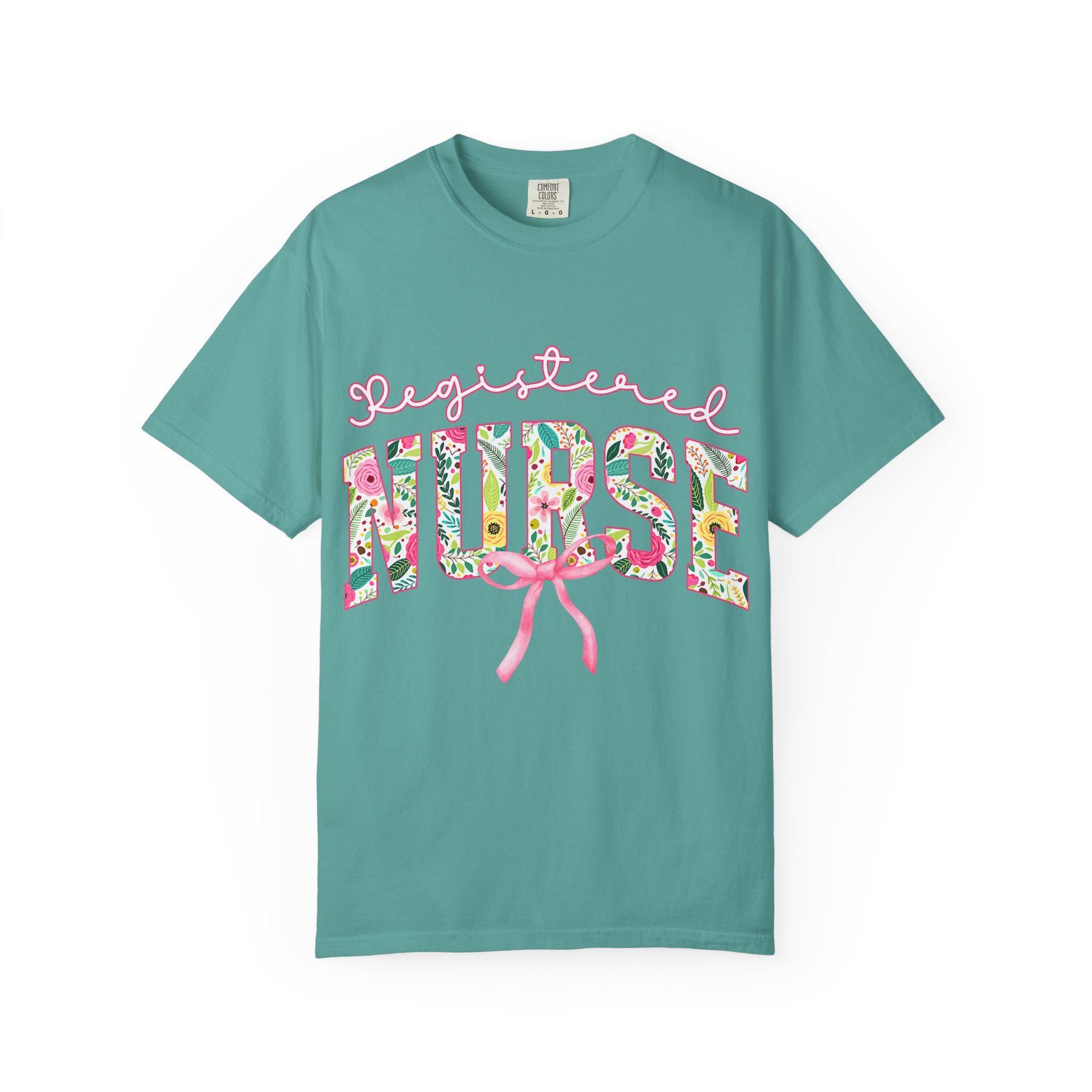 Registered Nurse T-Shirt | Floral Letters Nurses Tee