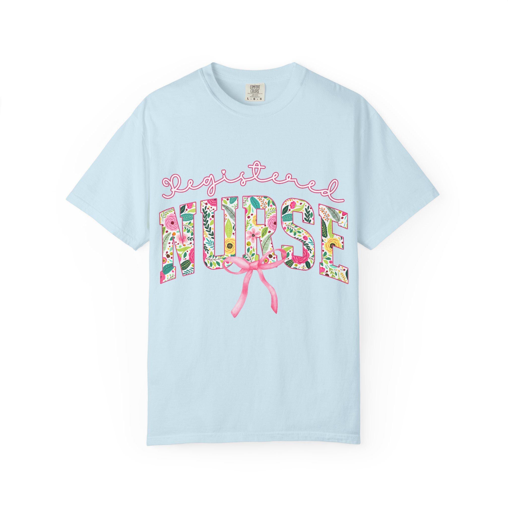 Registered Nurse T-Shirt | Floral Letters Nurses Tee