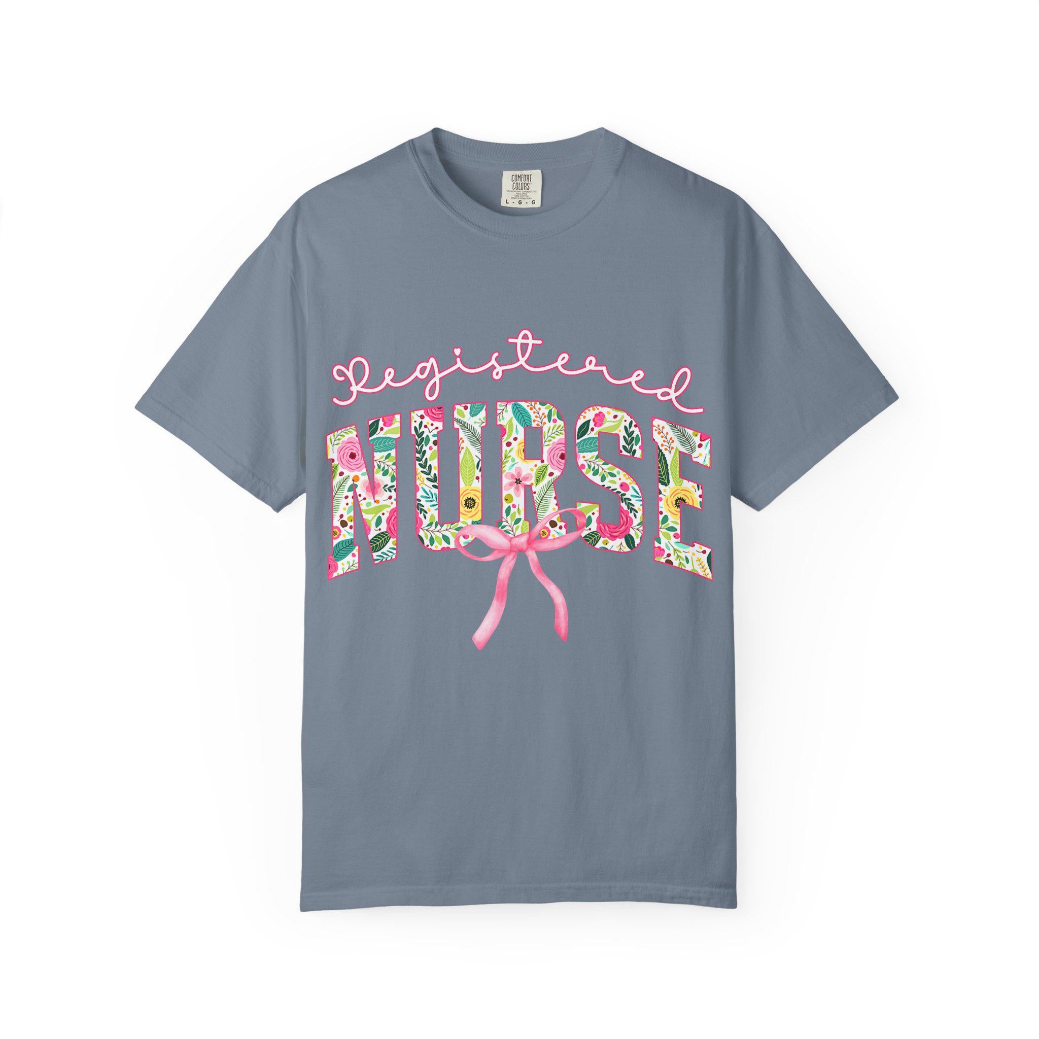 Registered Nurse T-Shirt | Floral Letters Nurses Tee