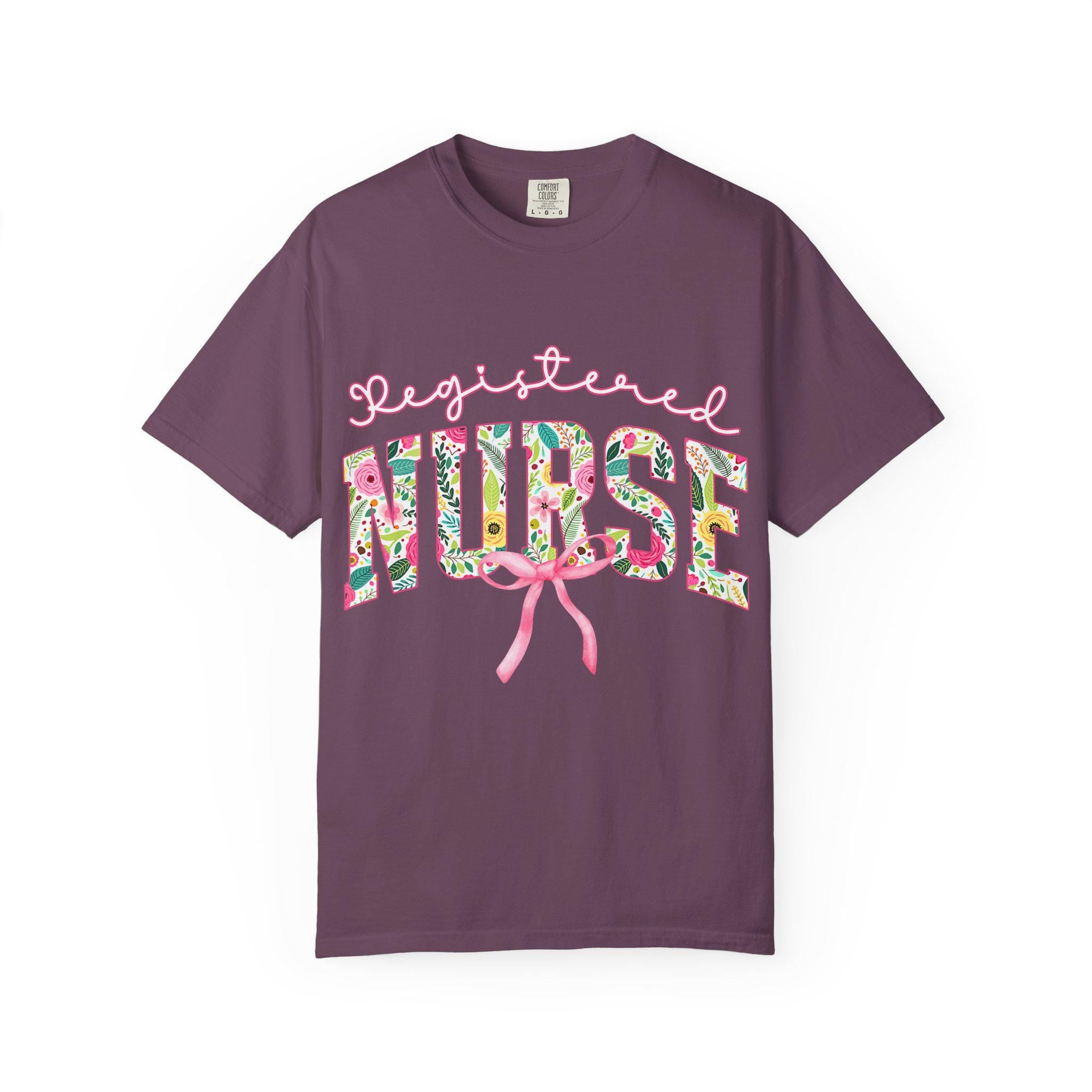 Registered Nurse T-Shirt | Floral Letters Nurses Tee