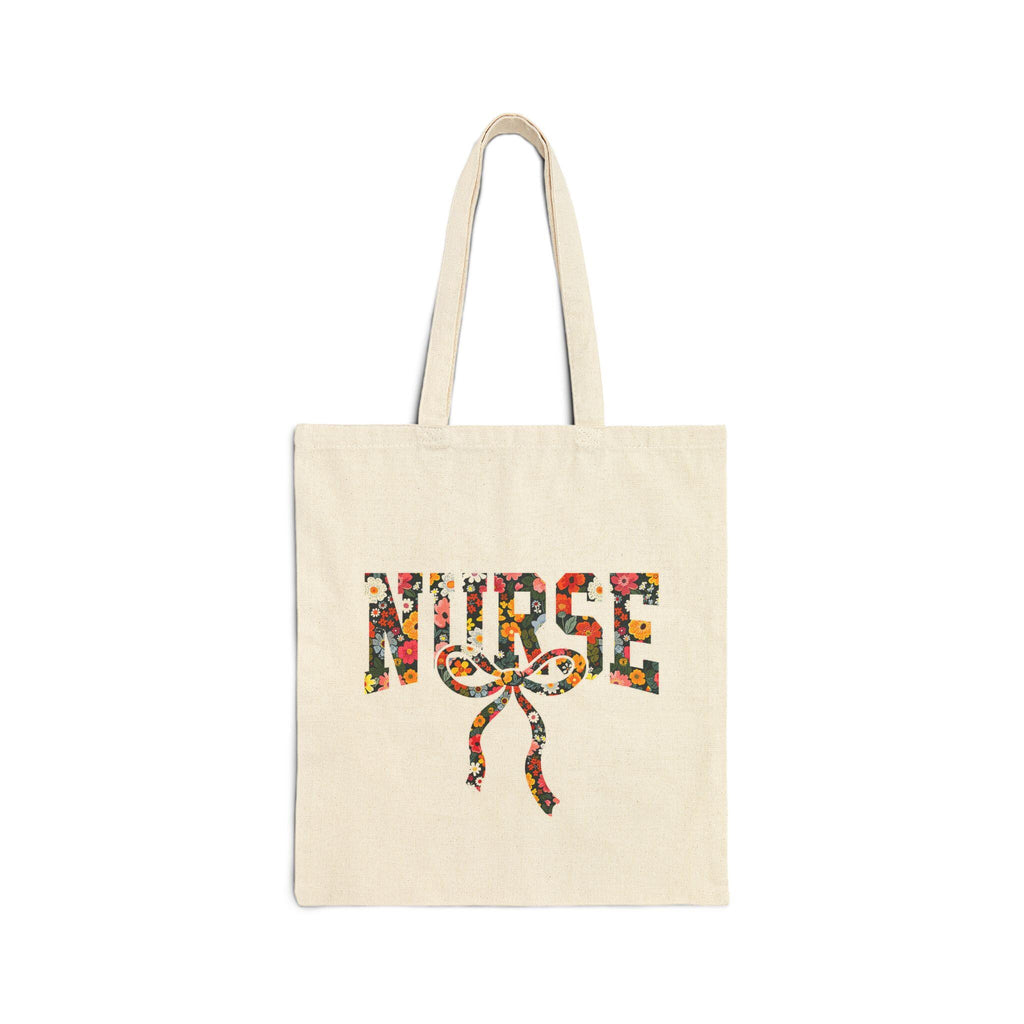 Floral Nurse Tote Bag | 12oz Cotton Canvas