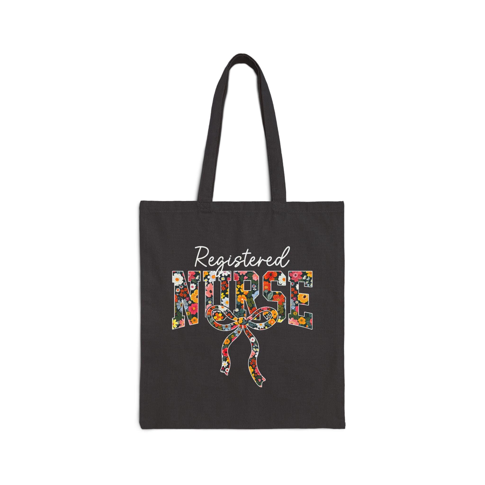 Floral Nurse Tote Bag | 12oz Cotton Canvas