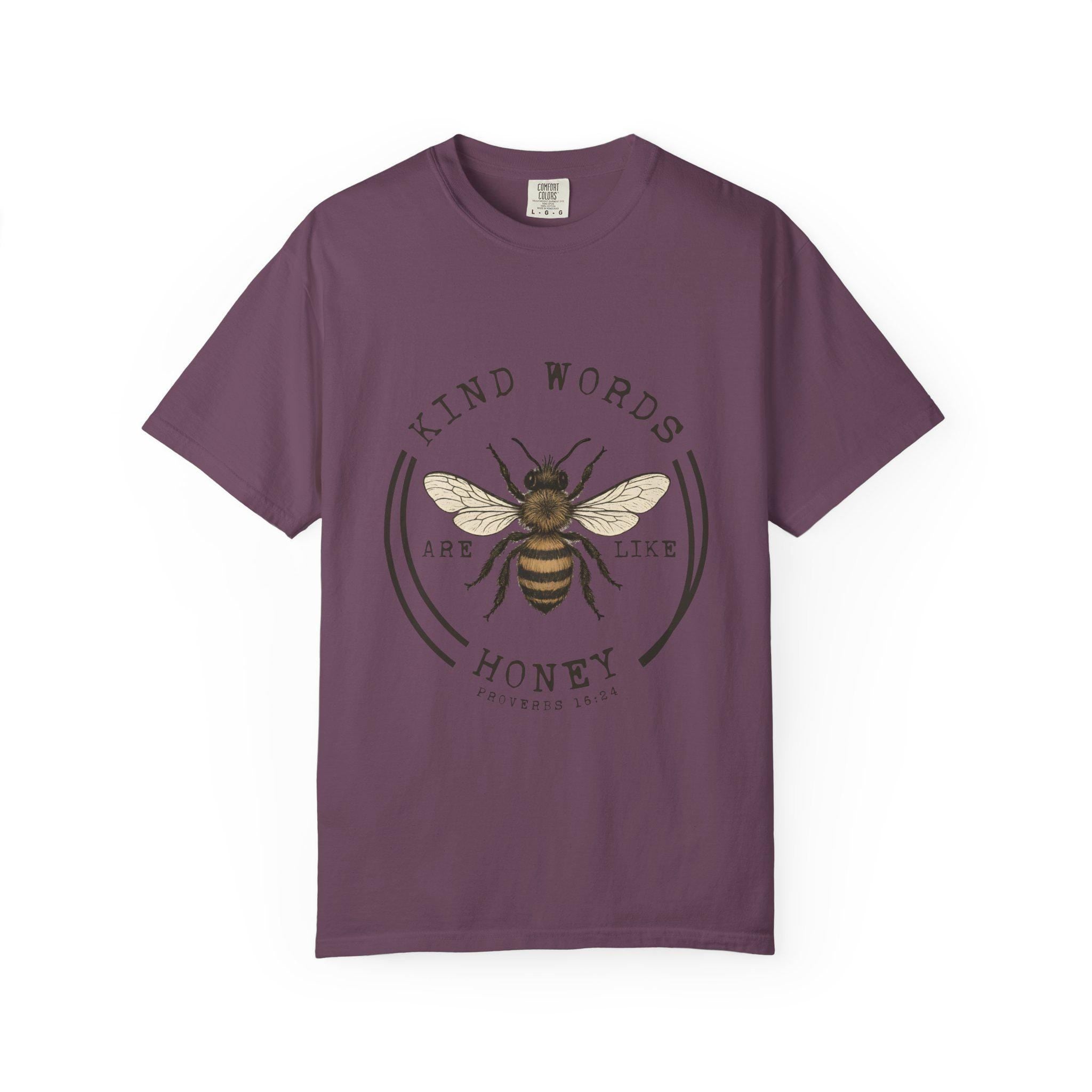 Kind Words Are Like Honey Bee T-Shirt | Bee Illustration, Inspirational Quote