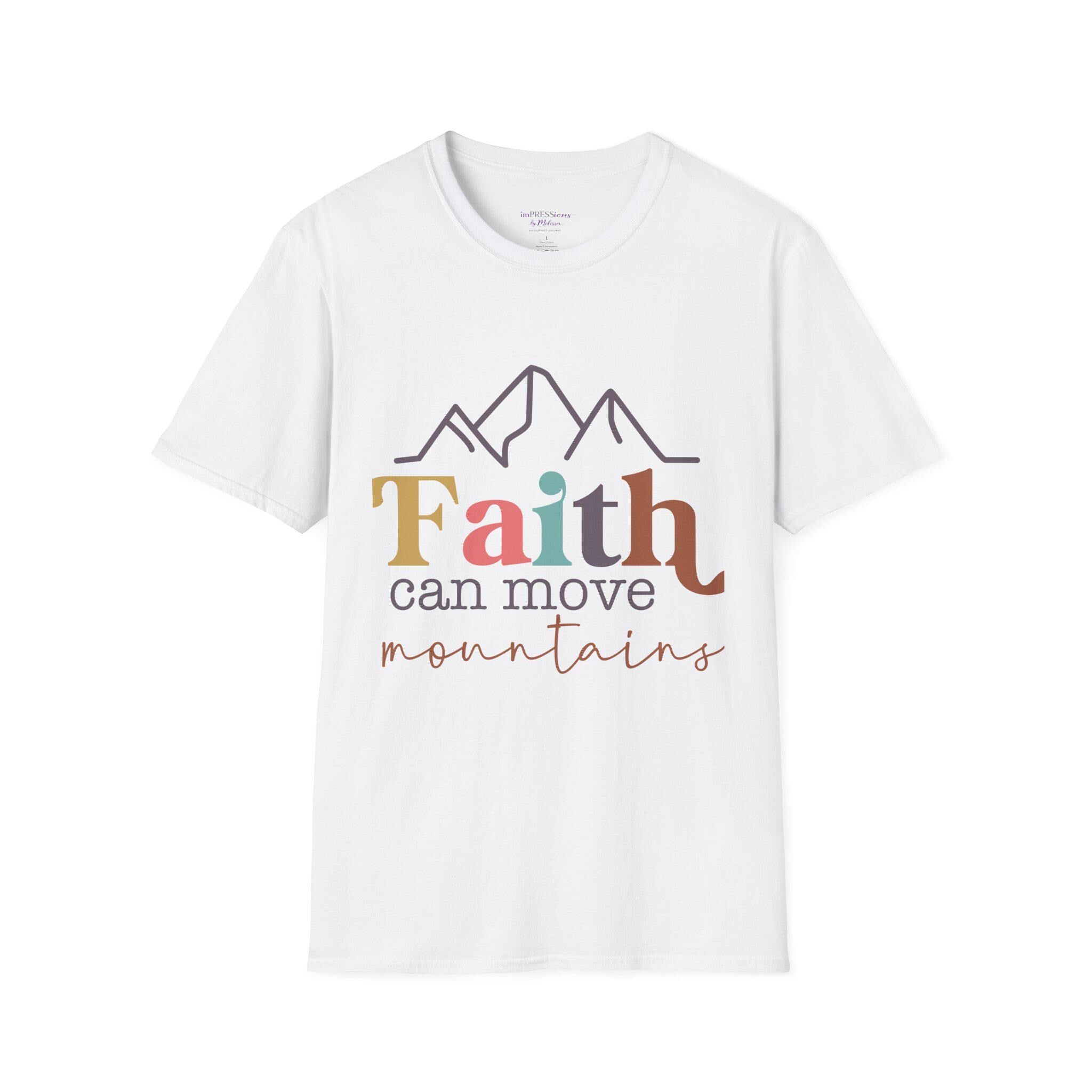 Faith Can Move Mountains T-Shirt | Mountain Faith Typography Tee