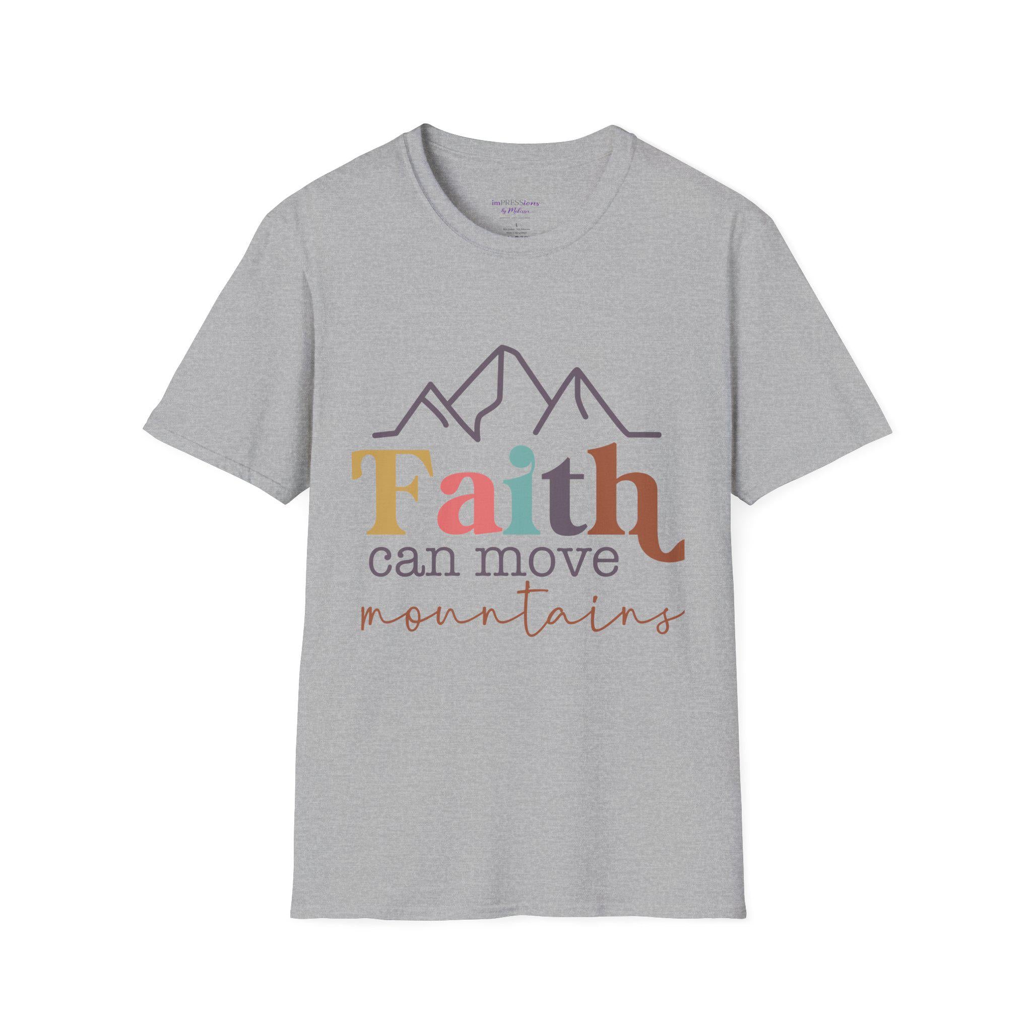 Faith Can Move Mountains T-Shirt | Mountain Faith Typography Tee