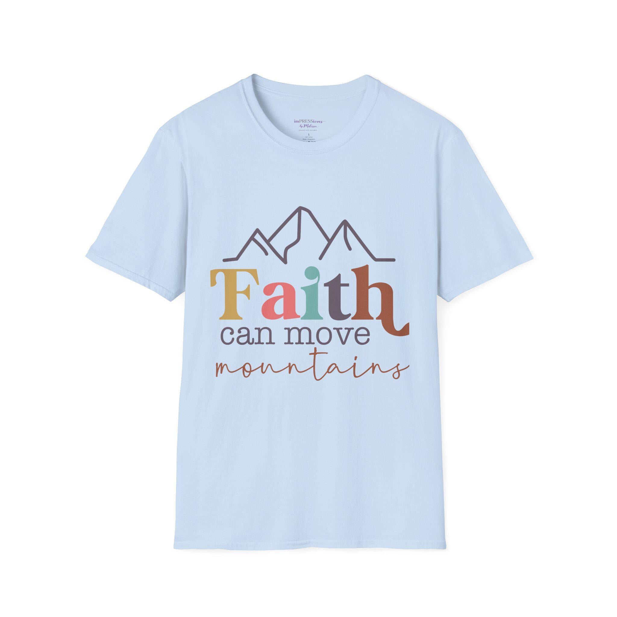 Faith Can Move Mountains T-Shirt | Mountain Faith Typography Tee