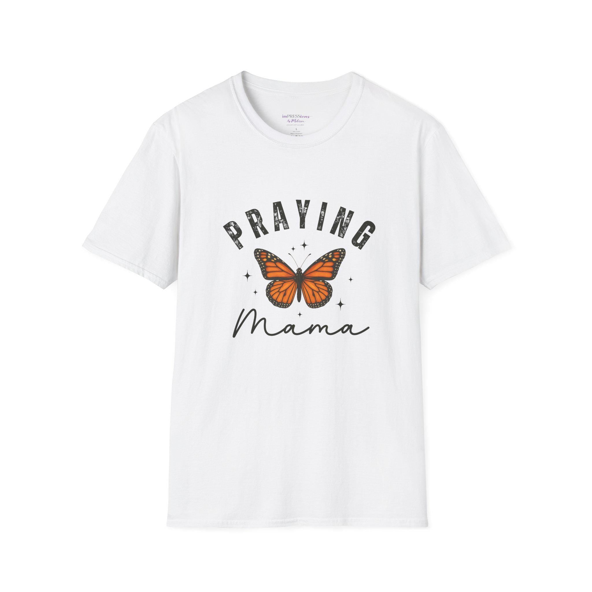 Praying Mama butterfly T-Shirt | Faith Christian mom shirt
