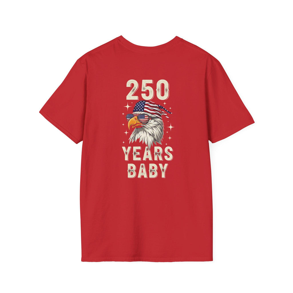 Patriotic Eagle with American Flag Sunglasses T-Shirt | 250 Years Baby USA