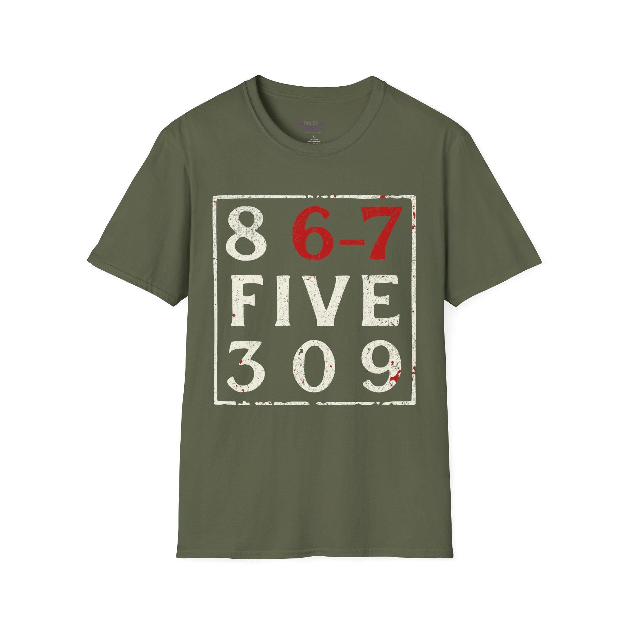 Vintage Number Grid T-Shirt | 867-5309 Phone Graphic