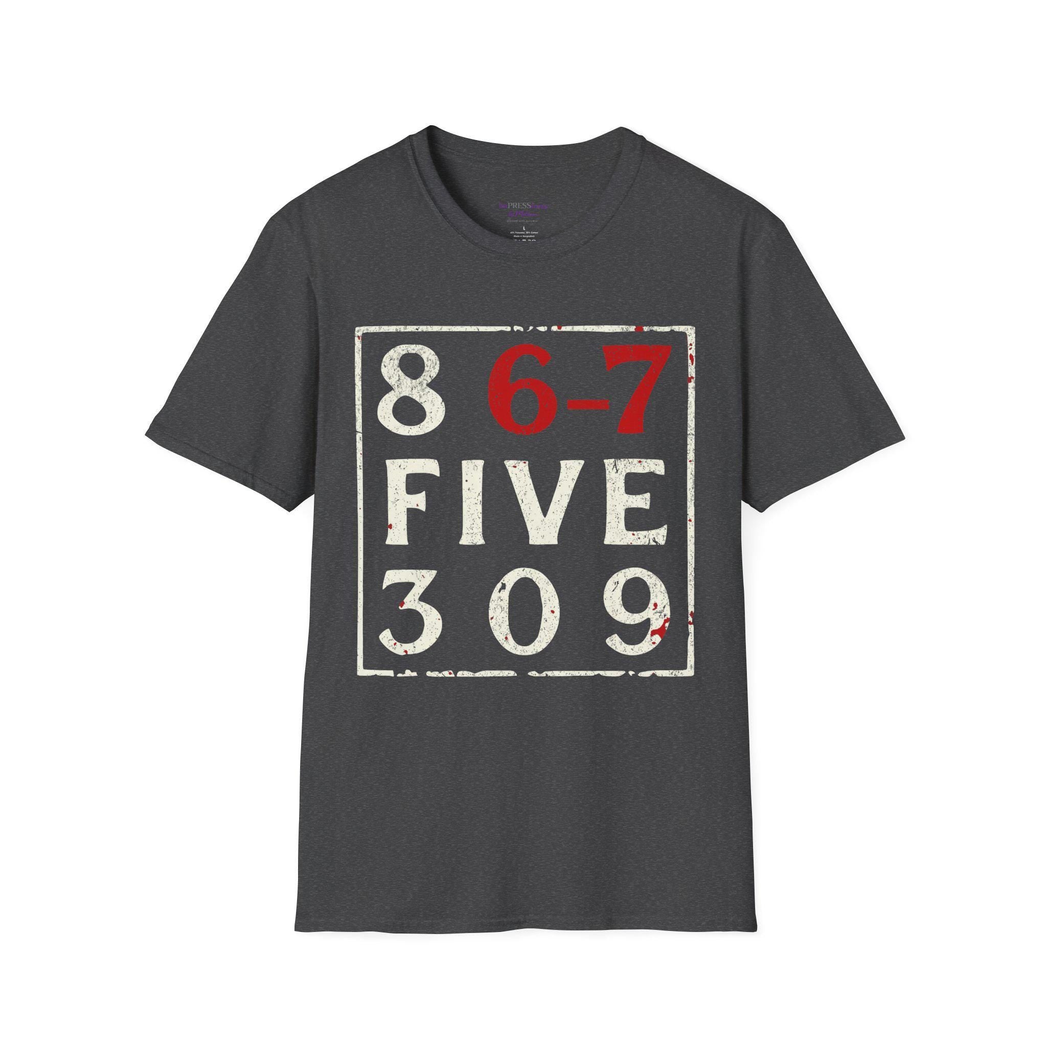 Vintage Number Grid T-Shirt | 867-5309 Phone Graphic